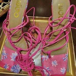 *Like NEW* EGO STRAPPY PINK DIAMANTÉ HEEL